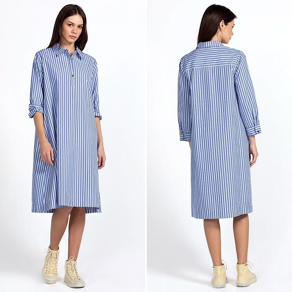 JOHNNY WAS Giorgia Henley Shirt Dress Lagenlook Minimalist XS EUC